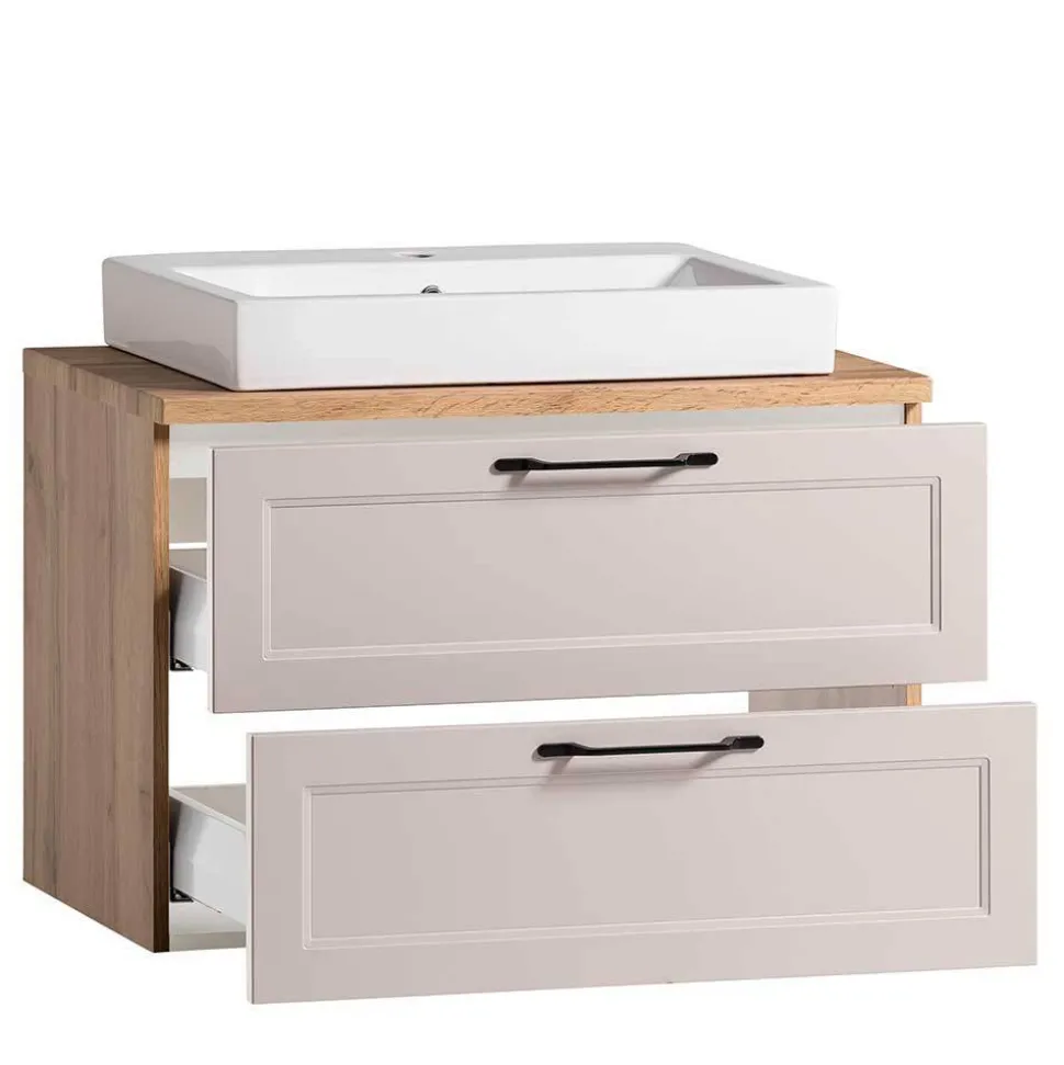 Waschkonsole und Spiegelschrank Set - Trioto (zweiteilig)