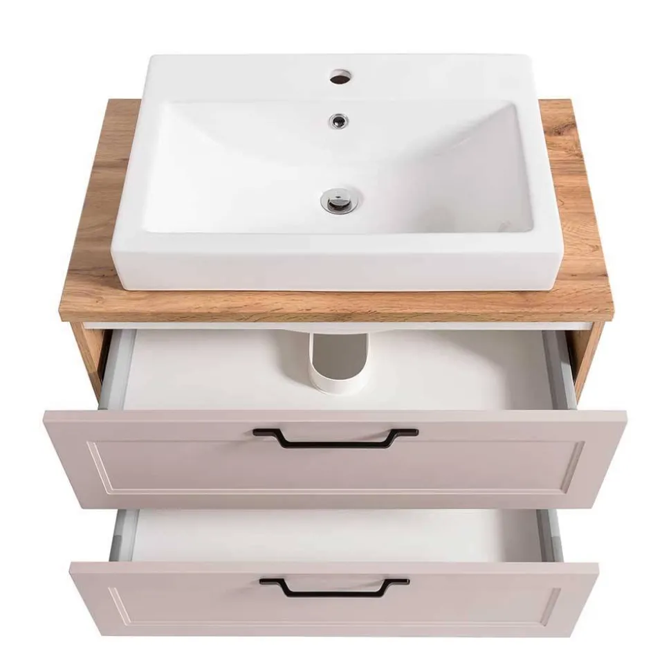 Waschkonsole und Spiegelschrank Set - Trioto (zweiteilig)