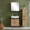Waschplatz & Midi-Schrank Set - Crystoga (dreiteilig)