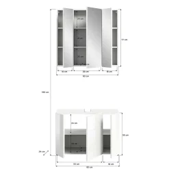 Waschplatz & Spiegelschrank Set - Vitablos (zweiteilig)