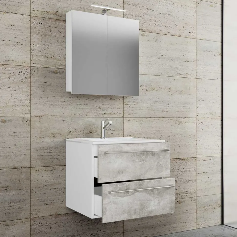 Waschplatz Kombi in Betonoptik - Salvadore (zweiteilig)