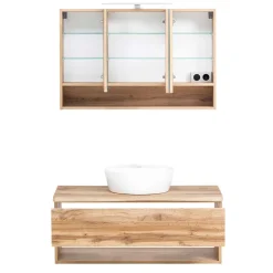 Waschplatz Kombination in Holzoptik - Tofias (zweiteilig)