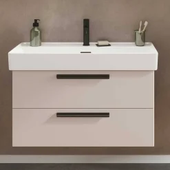 Waschtisch für eine Armatur in Hellgrau - Adendras