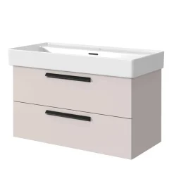 Waschtisch für eine Armatur in Hellgrau - Adendras