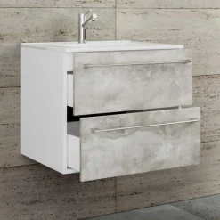 Waschtisch in Betonoptik in Weiß - Salvadore