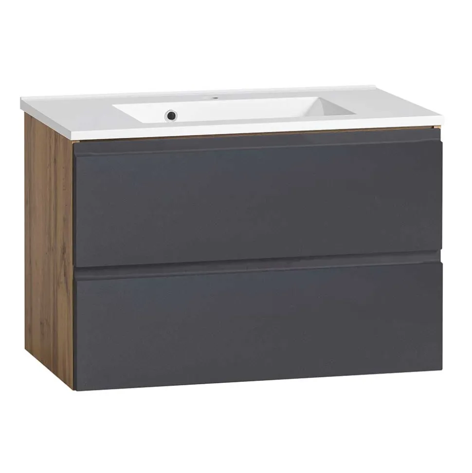 Waschtisch in mattem Grau & Wildeiche - Jambi