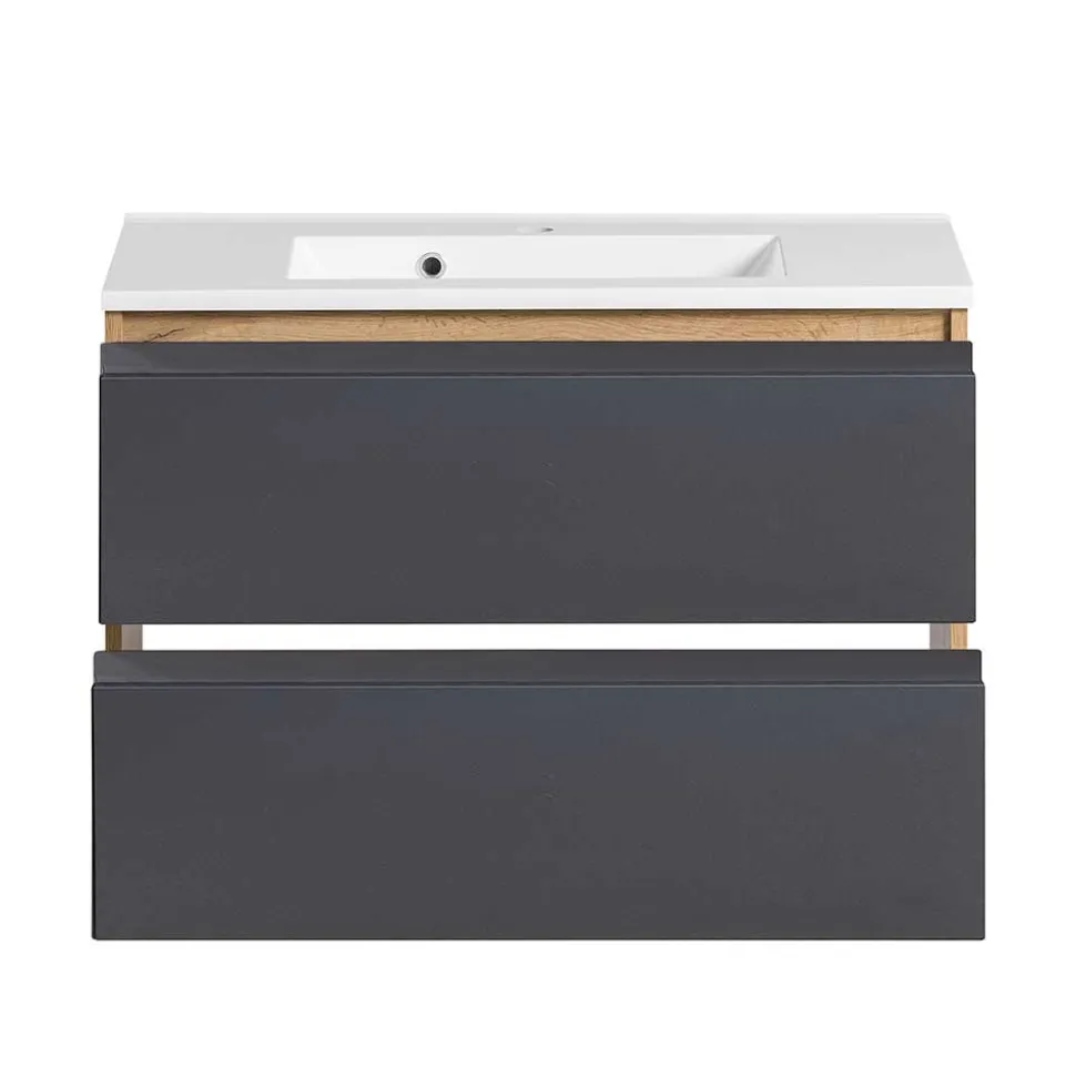 Waschtisch in mattem Grau & Wildeiche - Jambi