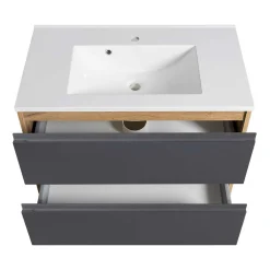 Waschtisch in mattem Grau & Wildeiche - Jambi