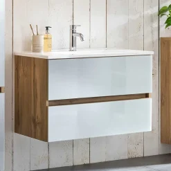 Waschtisch Konsole in Weiß & Wildeiche - Vrendina