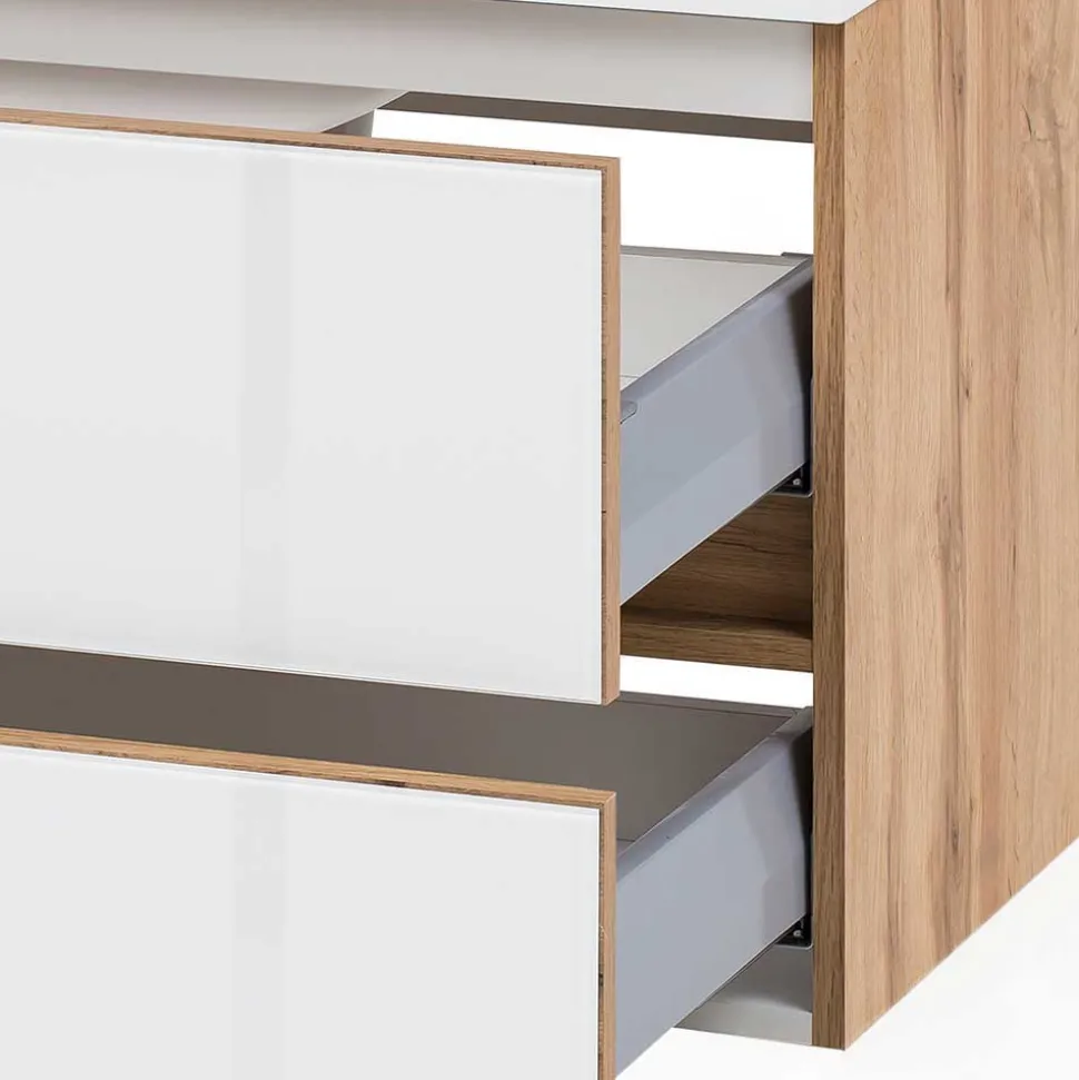 Waschtisch Möbel & Hochschrank Set - Vrendina (dreiteilig)