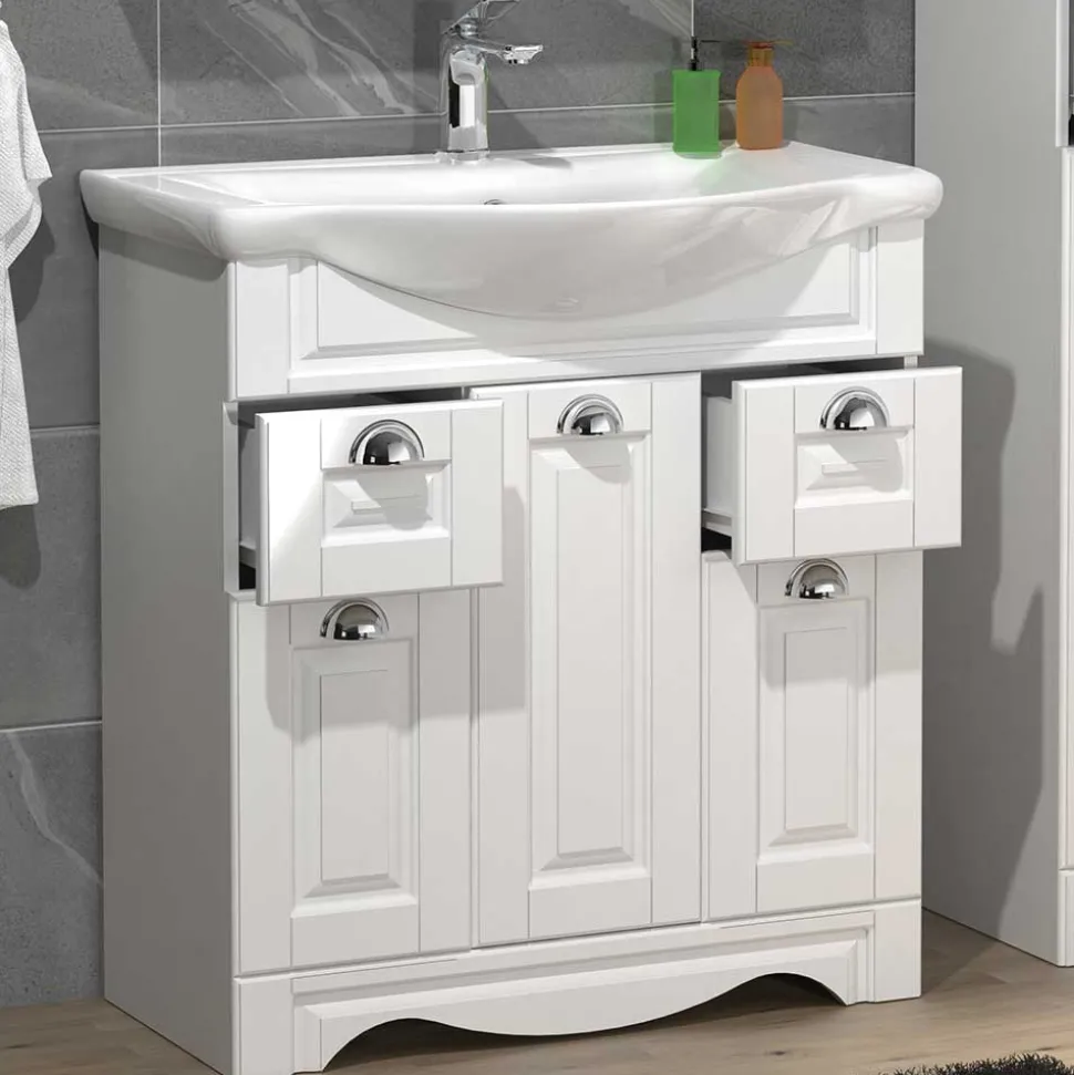 Waschtisch mit Becken in Weiß - klassisch - Akira