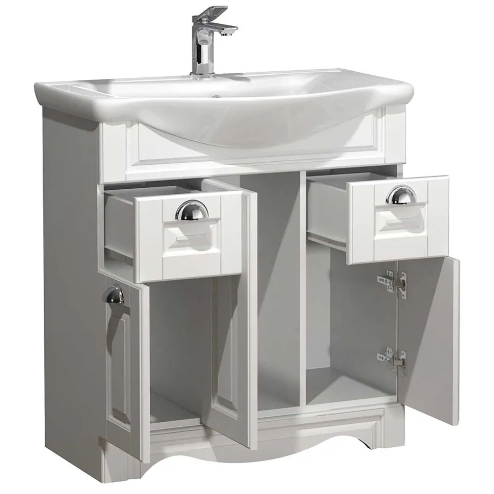 Waschtisch mit Becken in Weiß - klassisch - Akira