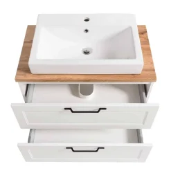 Waschtisch mit Becken in Weiß - Gyatso