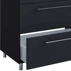 Waschtisch mit drei Schubladen in Schwarz - Gloriella