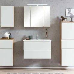 Waschtisch mit Einlasswaschbecken in Weiß - Eight