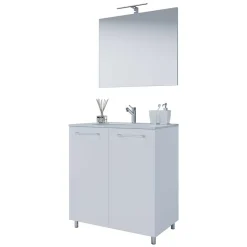 Waschtisch mit LED Spiegel Set - Ipsum (zweiteilig)