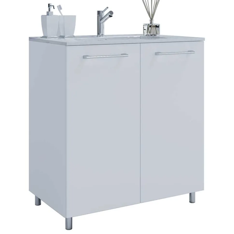 Waschtisch mit LED Spiegel Set - Ipsum (zweiteilig)