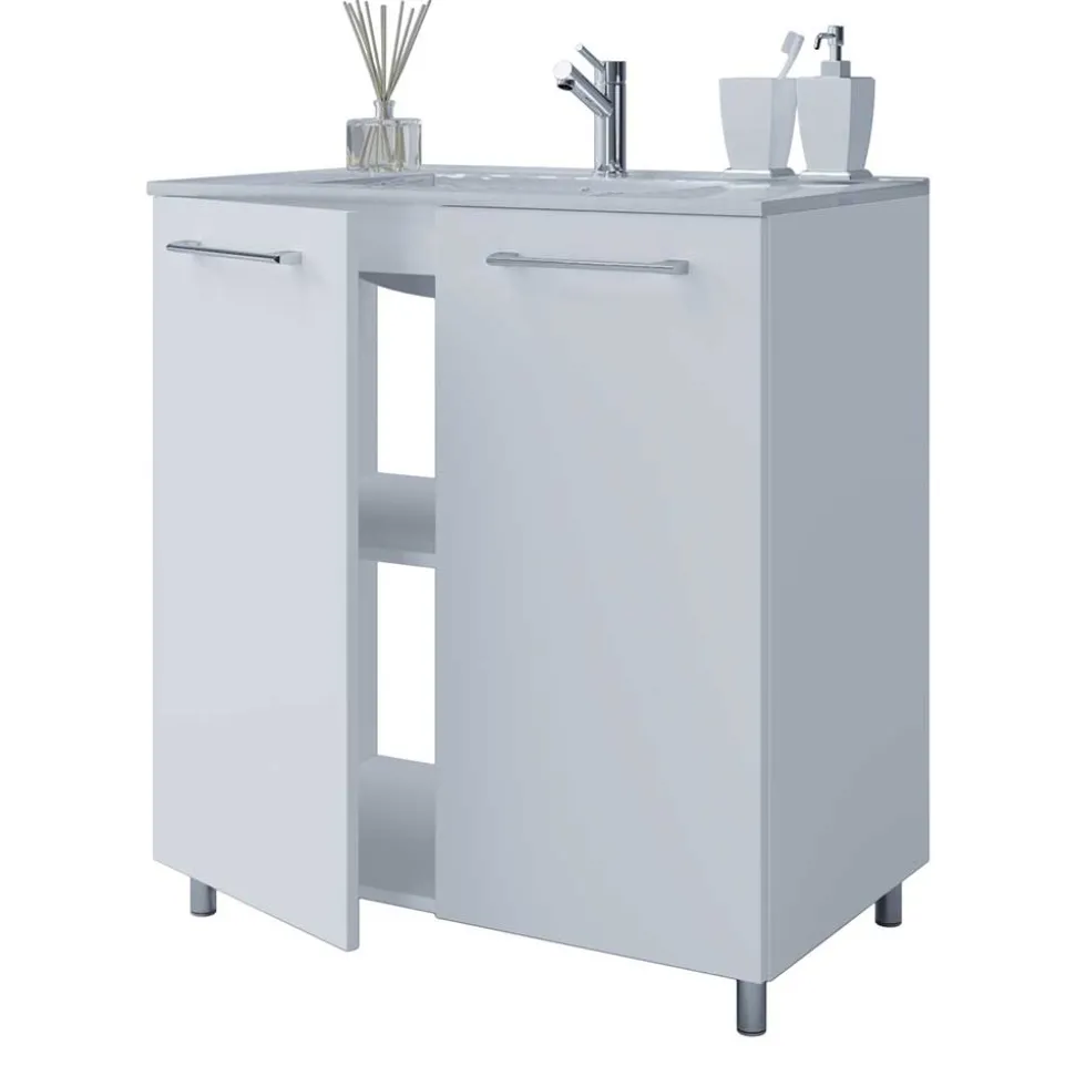 Waschtisch mit LED Spiegel Set - Ipsum (zweiteilig)