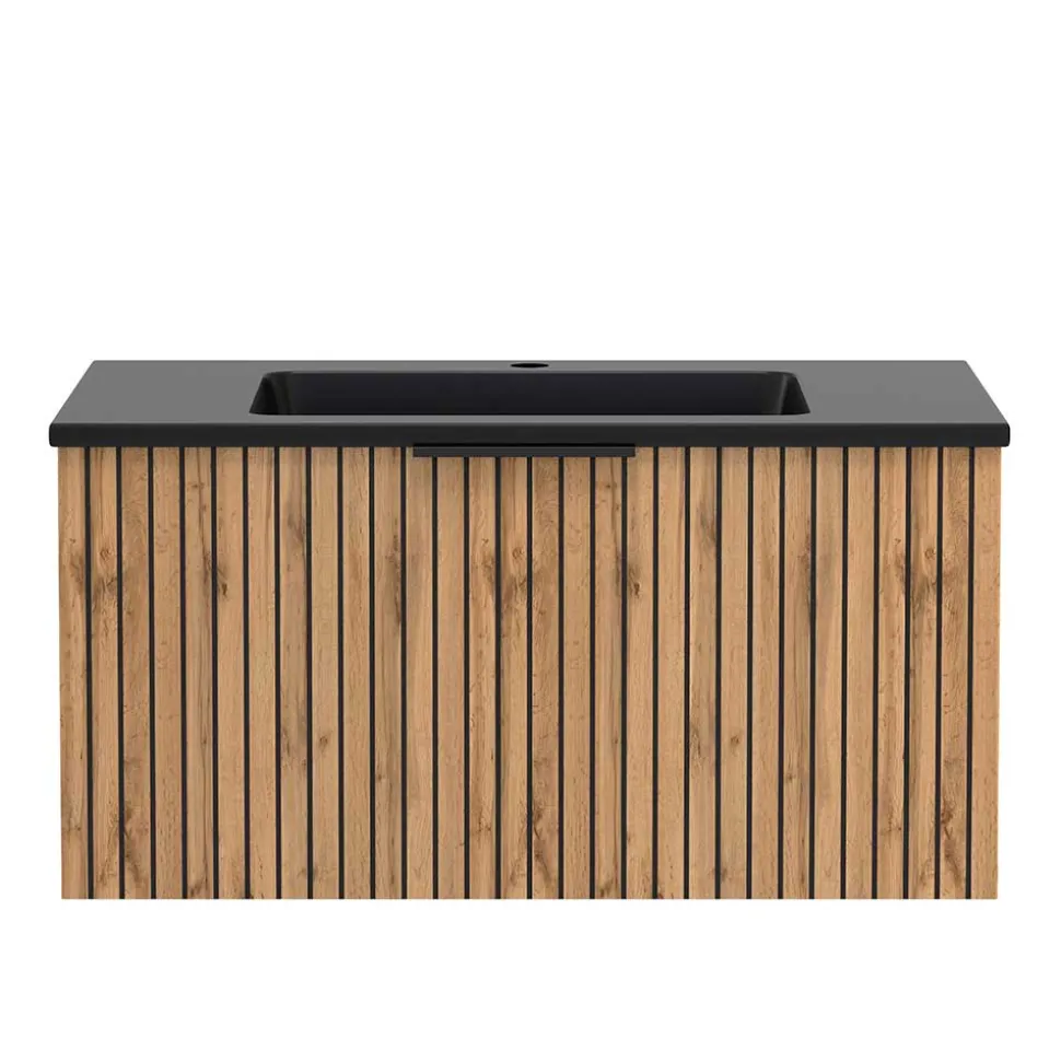 Waschtisch mit schwarzem Einlassbecken - Crystoga