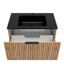 Waschtisch mit schwarzem Einlassbecken - Crystoga