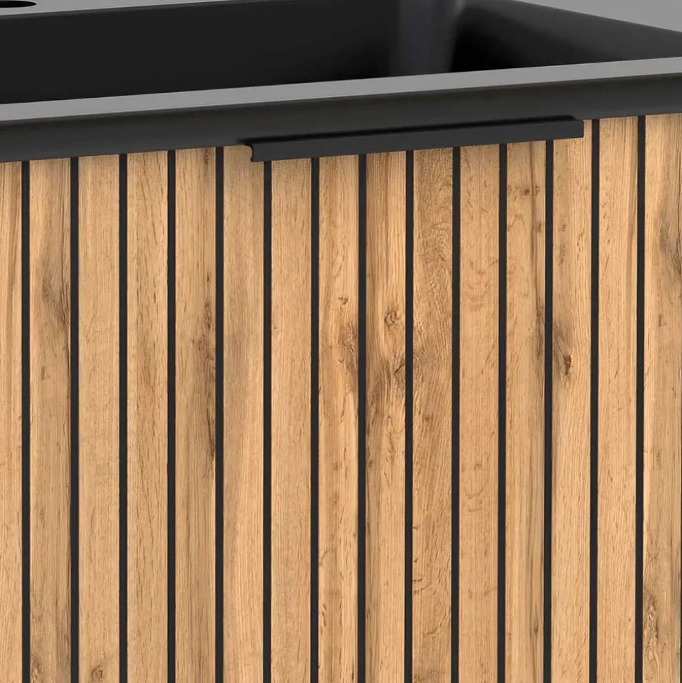 Waschtisch mit schwarzem Einlassbecken - Crystoga