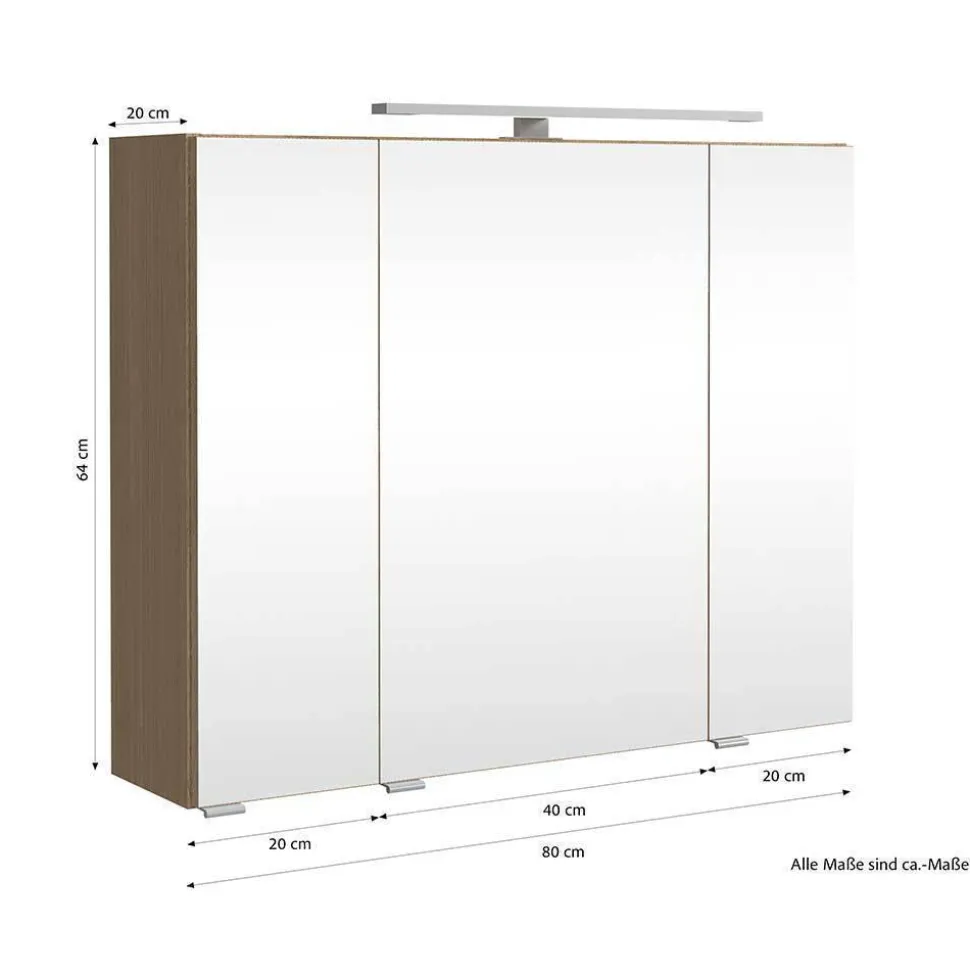 Waschtisch Set mit Midischrank fürs Bad - Leitha (dreiteilig)