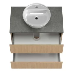 Waschtisch Set mit Midischrank fürs Bad - Leitha (dreiteilig)