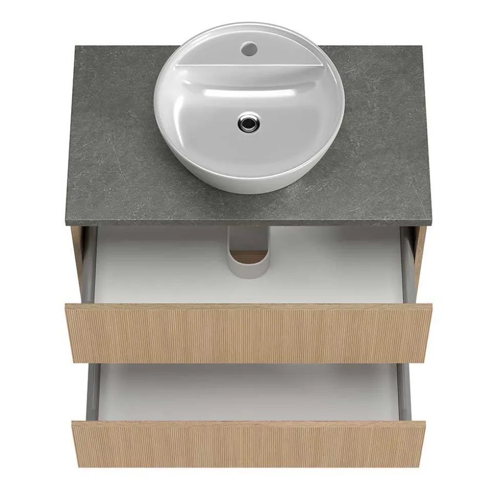 Waschtisch Set mit Midischrank fürs Bad - Leitha (dreiteilig)