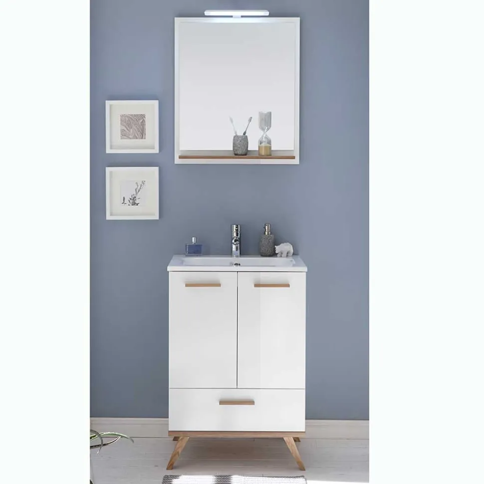 Waschtisch und Spiegel Set - Timur (zweiteilig)