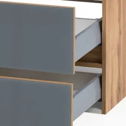 Waschtisch Wandkonsole in Grau & Wildeiche - Anviletca