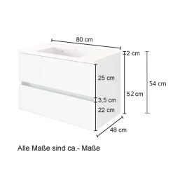 Waschtisch Wandkonsole in Grau & Wildeiche - Anviletca
