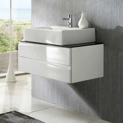 Waschtisch-Konsole in Weiß mit Dunkelgrau - Impulse