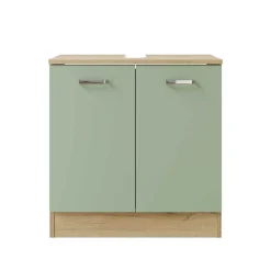 Waschtischschrank in Graugrün und Eiche Optik - Spiritana