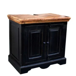 Waschtischunterschrank Sentiments in Schwarz Mangobaum