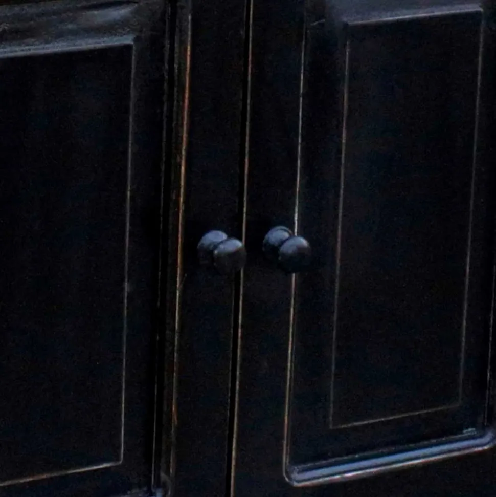 Waschtischunterschrank Sentiments in Schwarz Mangobaum