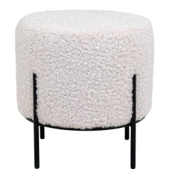 Webplüsch Hocker in Weiß - Janluca