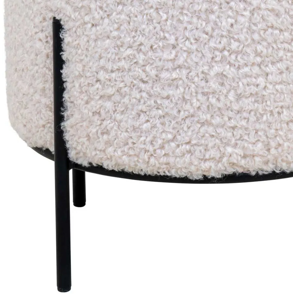 Webplüsch Hocker in Weiß - Janluca