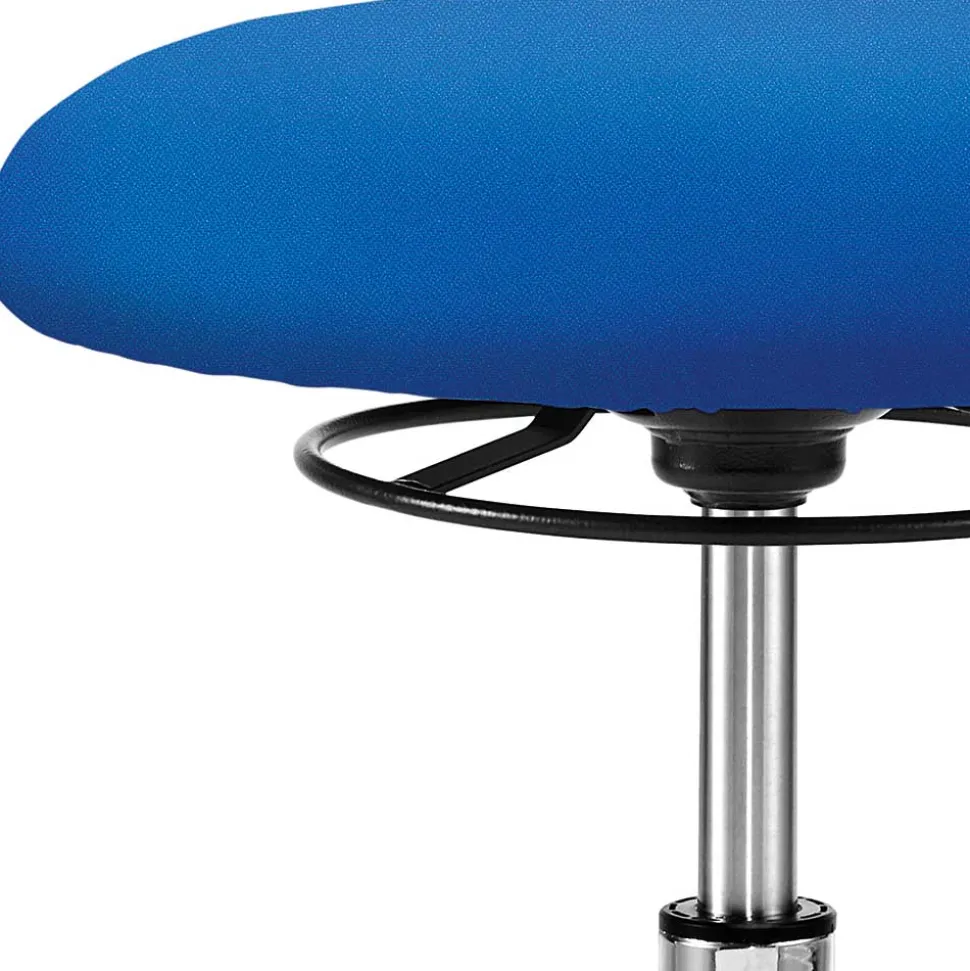 Webstoff Arbeitsdrehhocker in Blau - Lindos
