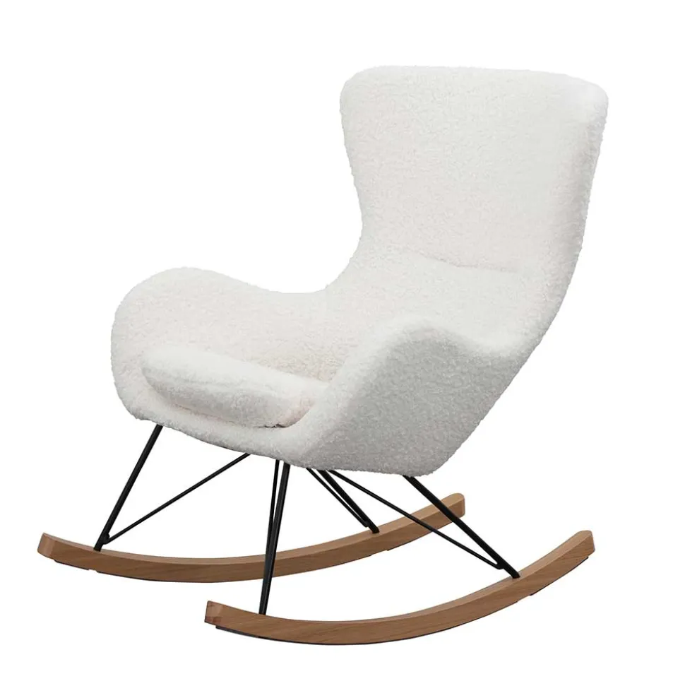 Webstoff Schaukelstuhl in Weiß - Dario