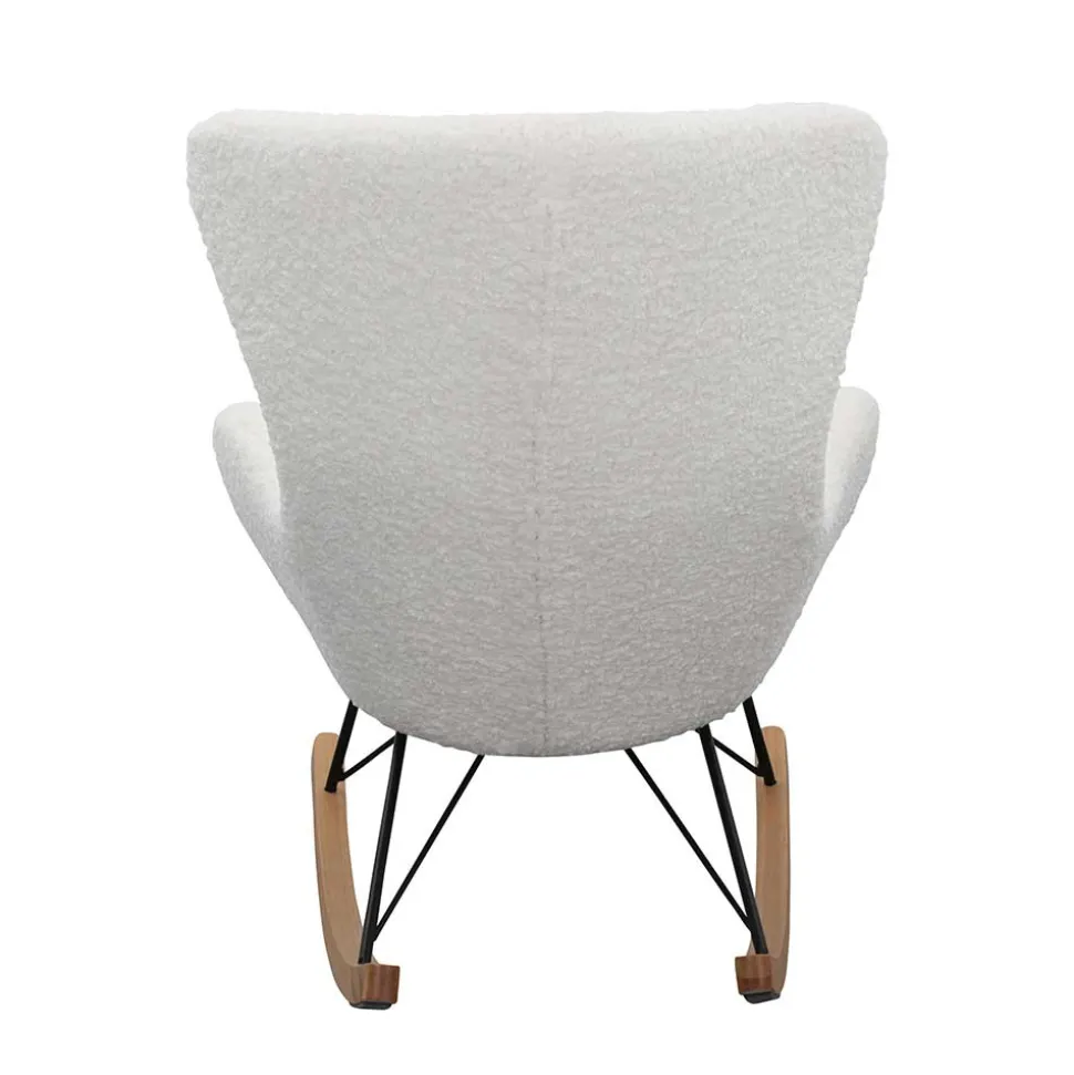 Webstoff Schaukelstuhl in Weiß - Dario