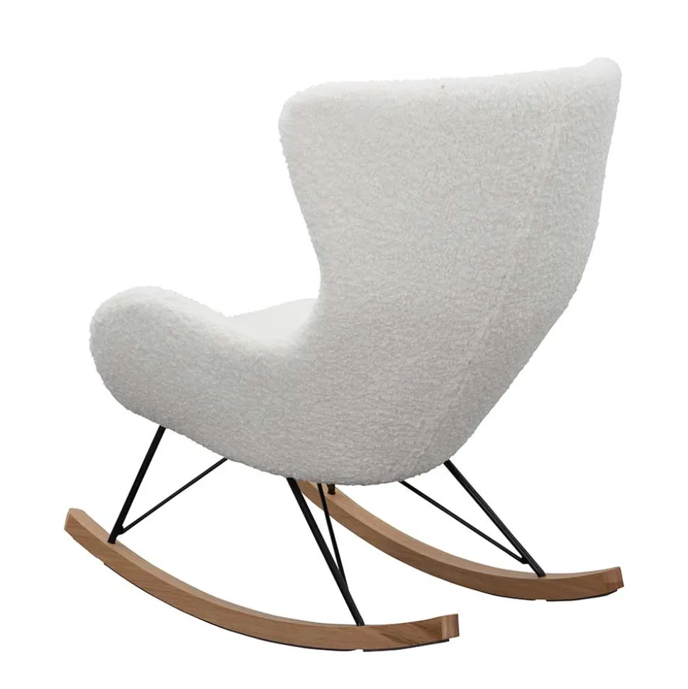 Webstoff Schaukelstuhl in Weiß - Dario