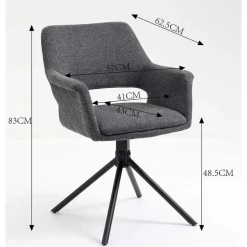 Webstoff Tischsessel drehbar - Lameiro (2er Set)