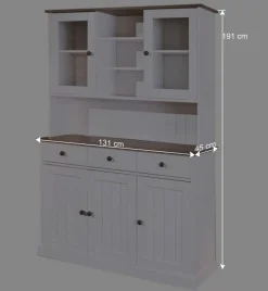 Weiß Brauner Buffetschrank aus Kiefernholz - Vatina