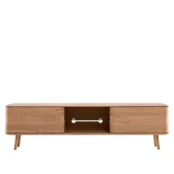 Weiß geöltes TV Board aus Eiche Massivholz - Bakaras