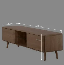 Weiß geöltes TV Board aus Eiche Massivholz - Bakaras