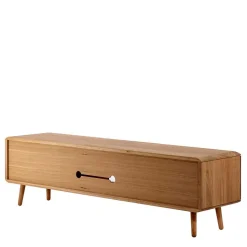 Weiß geöltes TV Board aus Eiche Massivholz - Bakaras