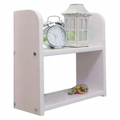 Weiß lackiertes Hochbett Gestell mit Stoff in Pink - Dunyeta