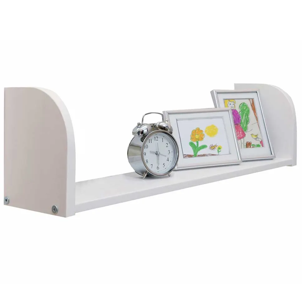 Weiß lackiertes Hochbett mit Rutsche mit Stoff Pink - Simon