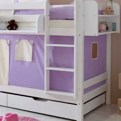 Weiß lackiertes Mädchen Etagenbett mit Bettkasten - Alcamo