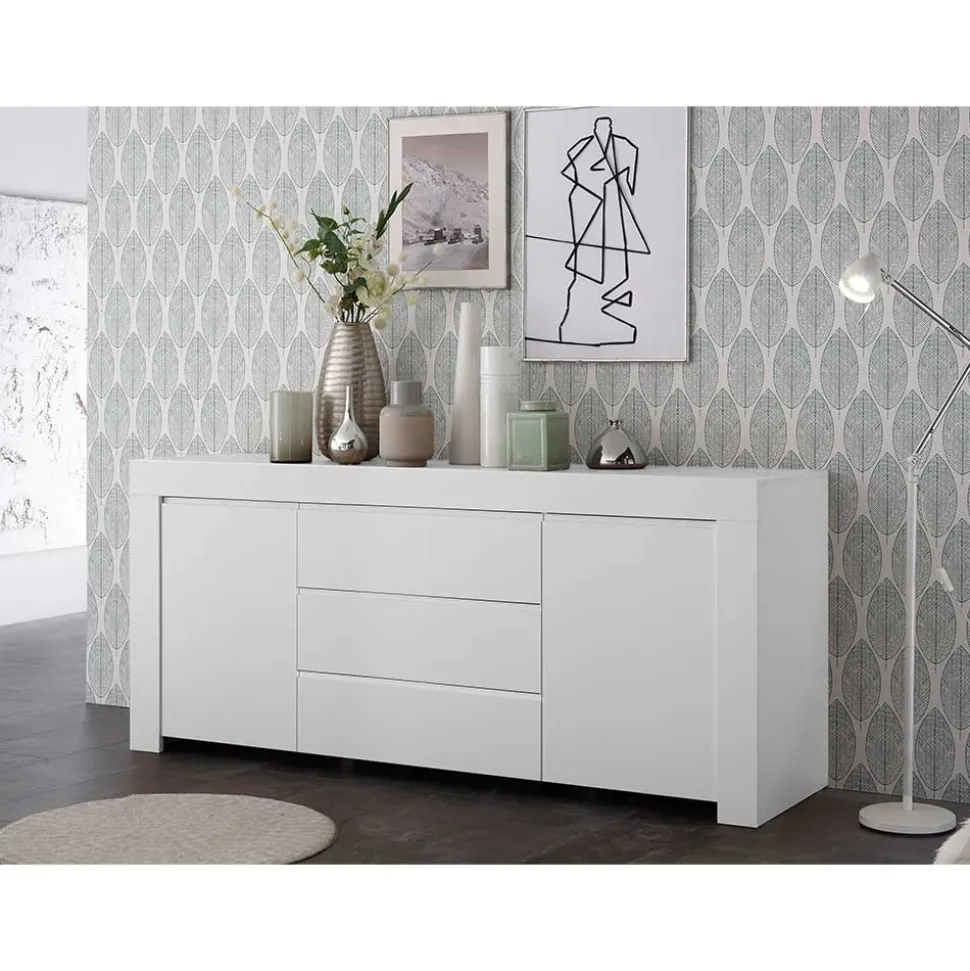 Weiß lackiertes Sideboard mit 184 cm Breite - Mikes I